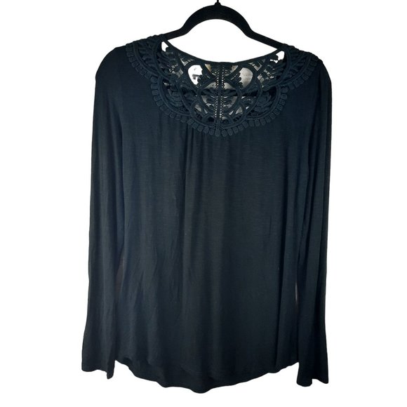 Anthropologie Meadow Rue Bobbin Lace Long Sleeve Slub Top - Picture 4 of 12